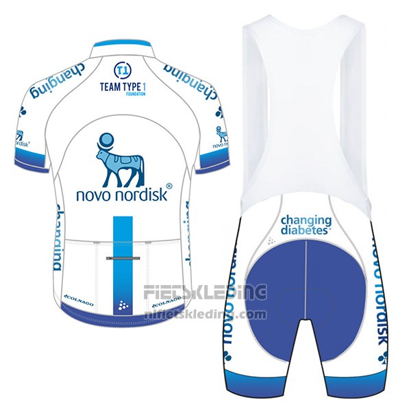 2017 Fietskleding Novo Nordisk Wit Korte Mouwen en Koersbroek